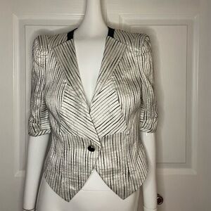 Stella Jamie - Leather trimmed Cropped Jacket - Petite - S